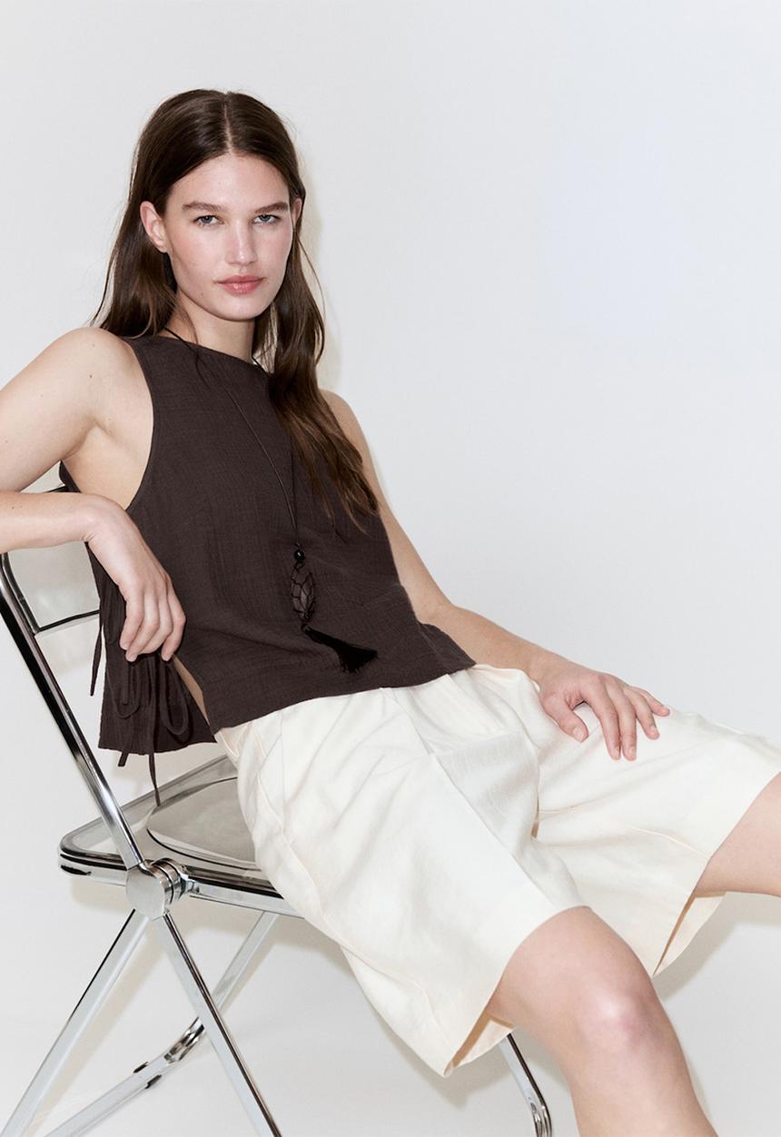 MANGO - Top calella - dark brown