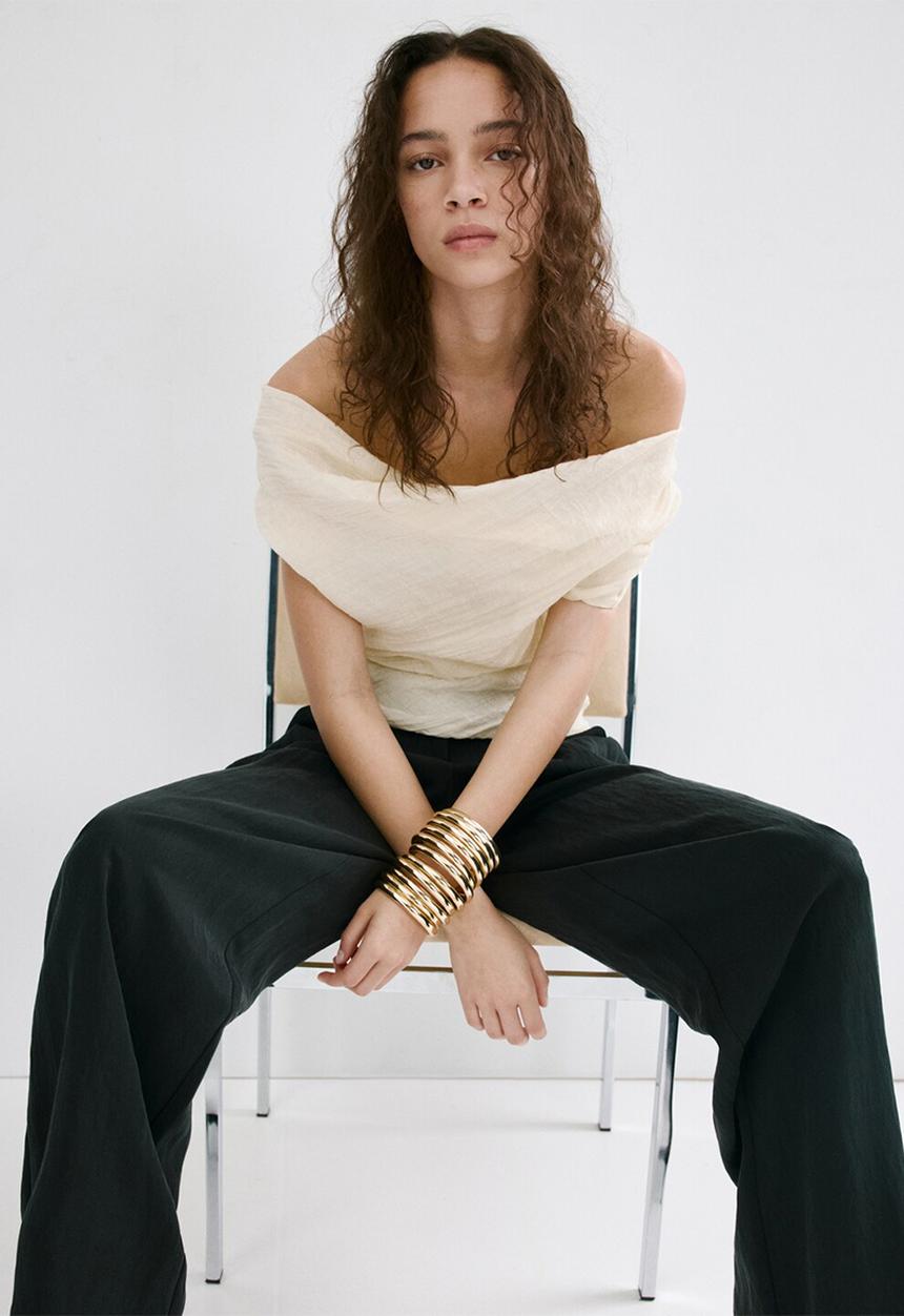 MANGO - Trousers marga - black