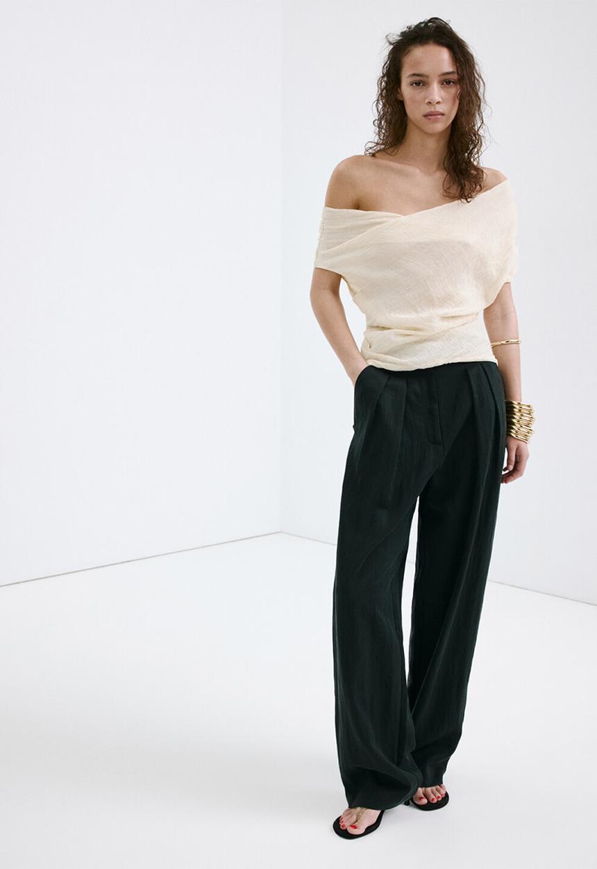 MANGO - Trousers marga - black