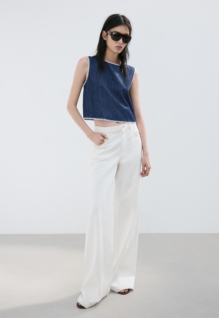 MANGO - Top may - open blue
