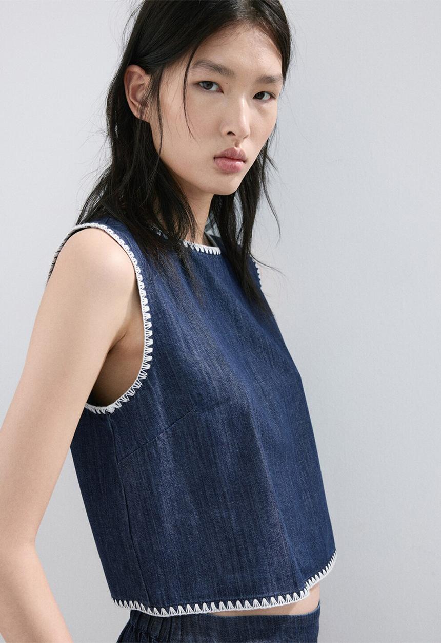 MANGO - Top may - open blue