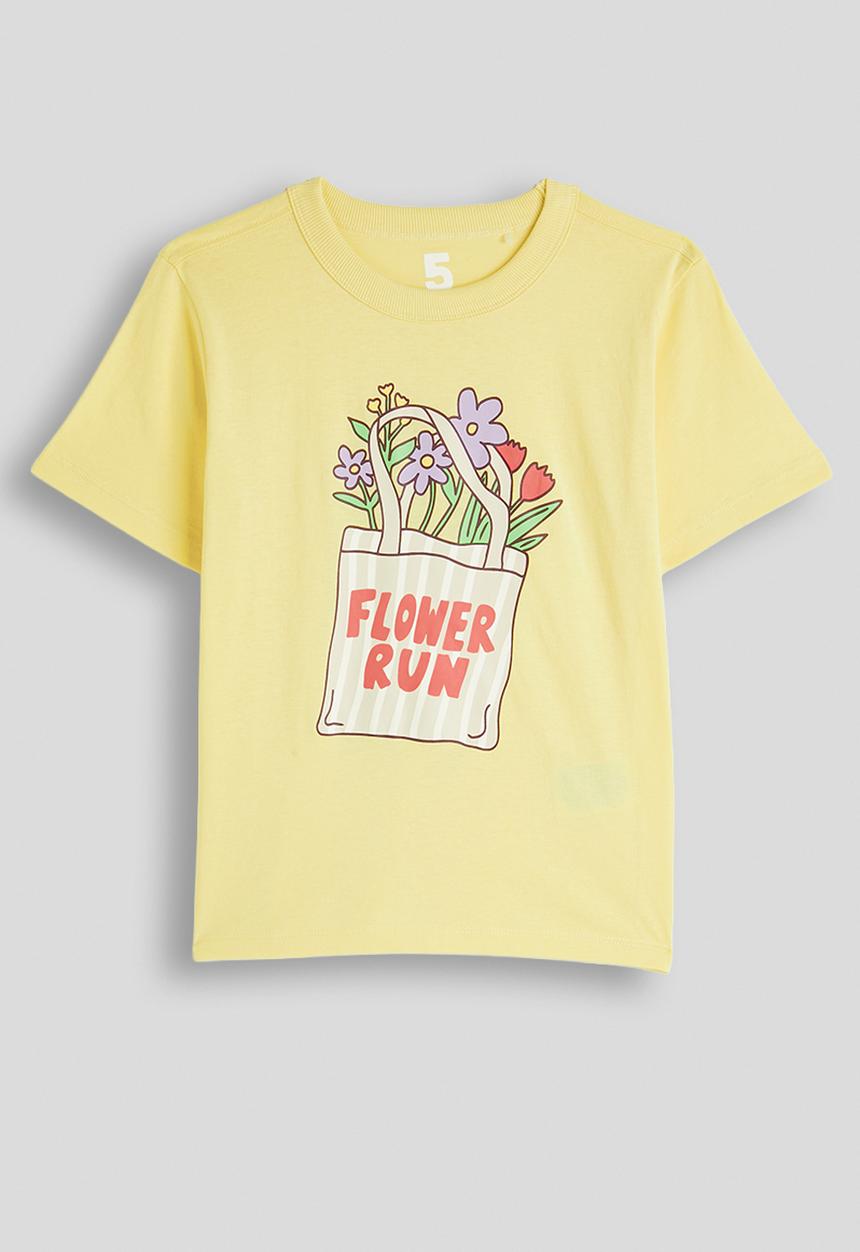Cotton On - Poppy Oversize Graphic Print Tee - Baby Yellow/Flower run