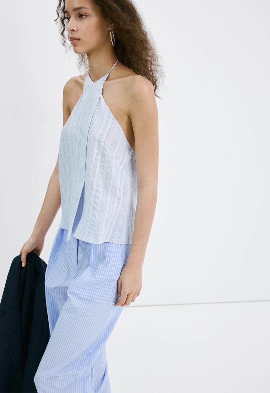 MANGO - Top saly - medium blue