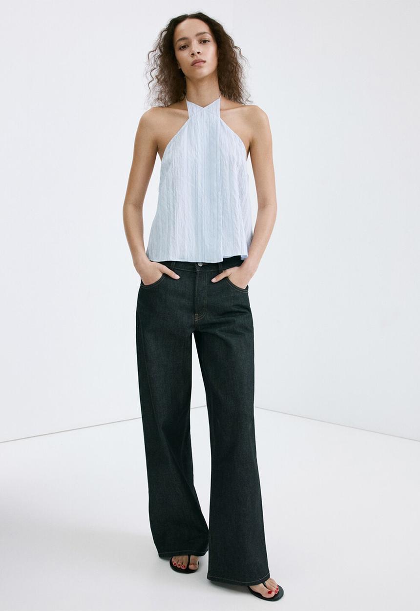 MANGO - Top saly - medium blue