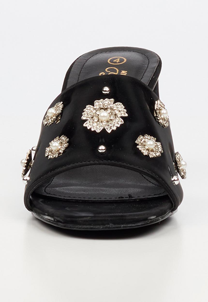 Miss Black - Bardot 9 open toe mule - black