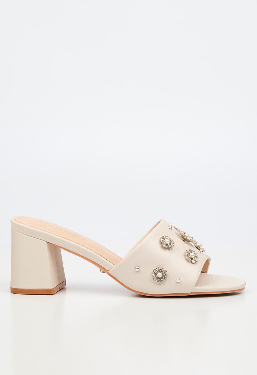 Miss Black - Bardot 9 open toe mule - champagne