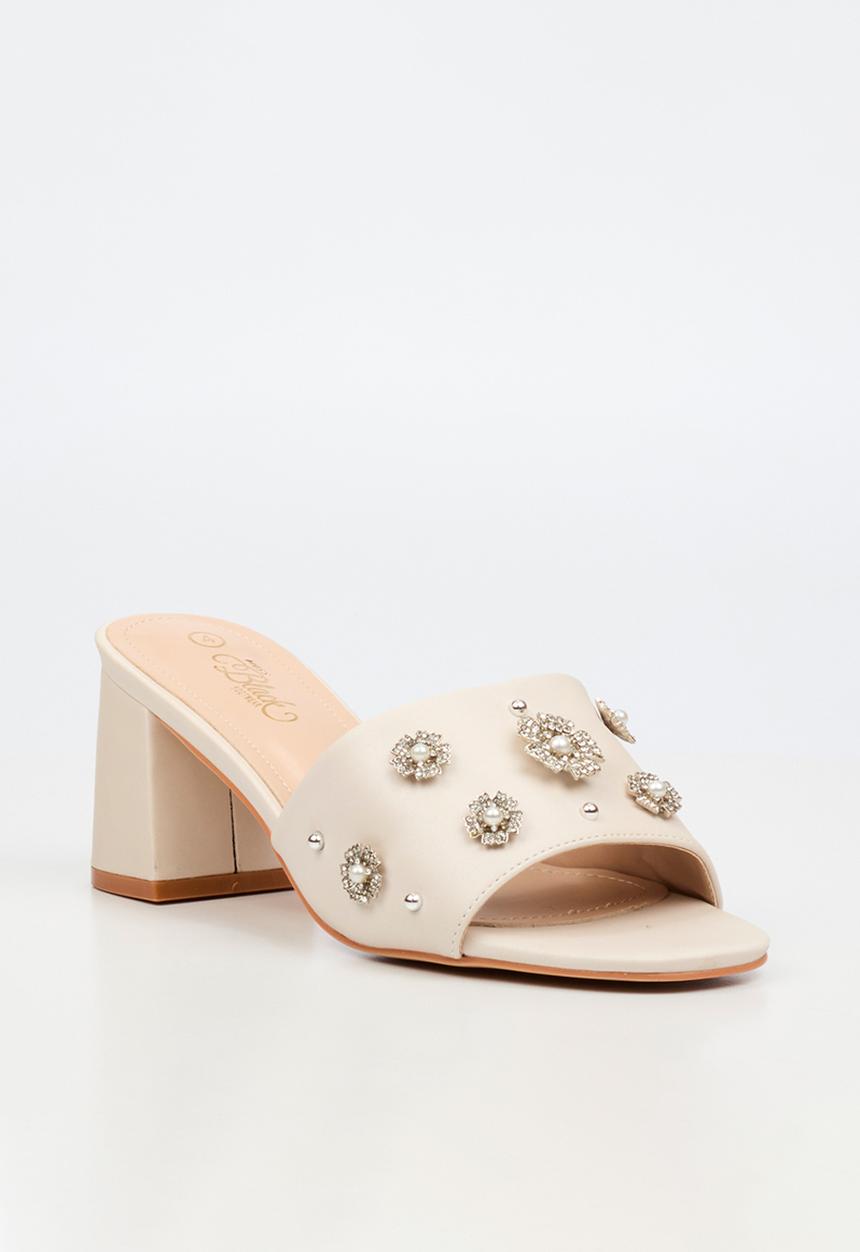 Miss Black - Bardot 9 open toe mule - champagne