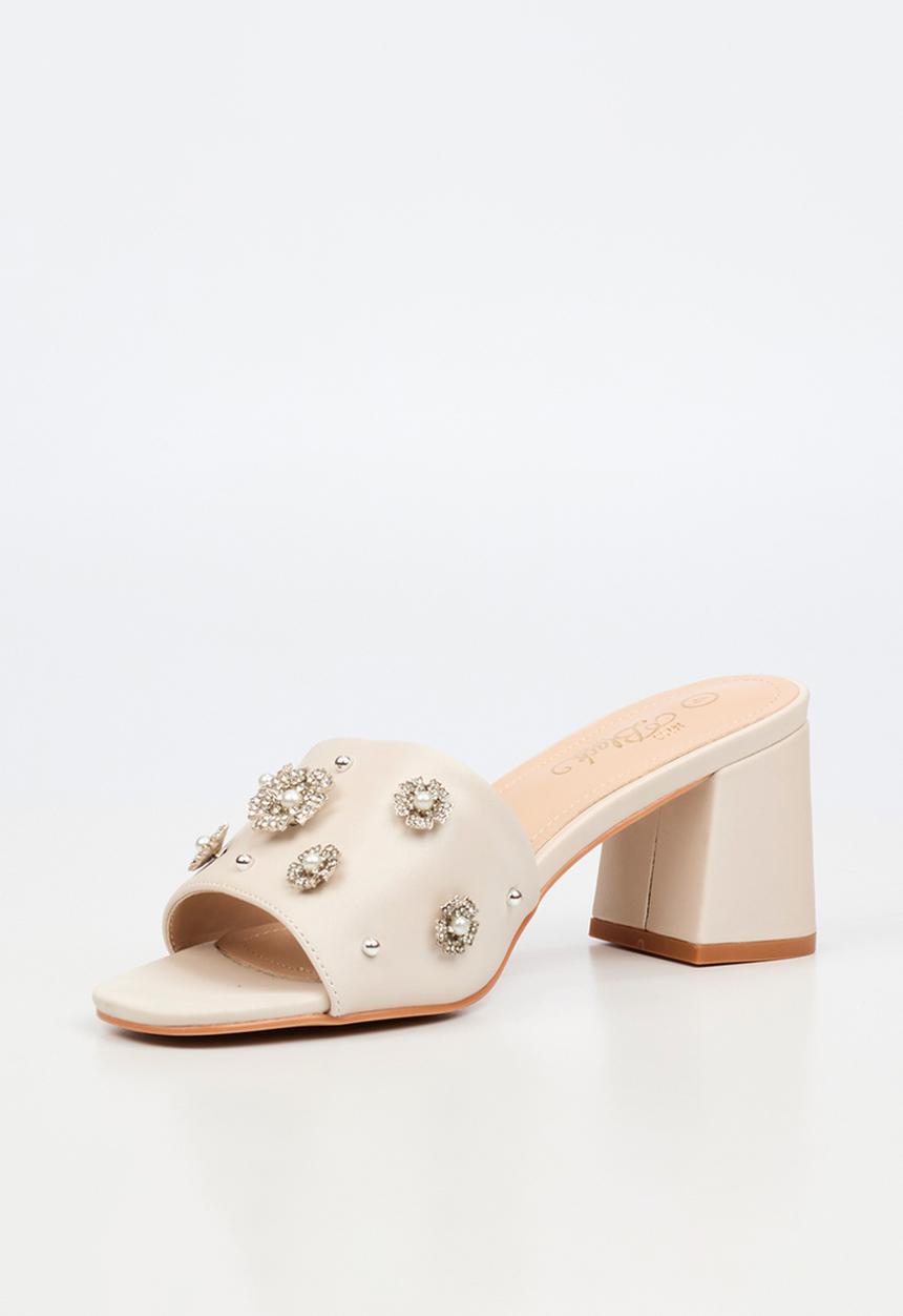 Miss Black - Bardot 9 open toe mule - champagne