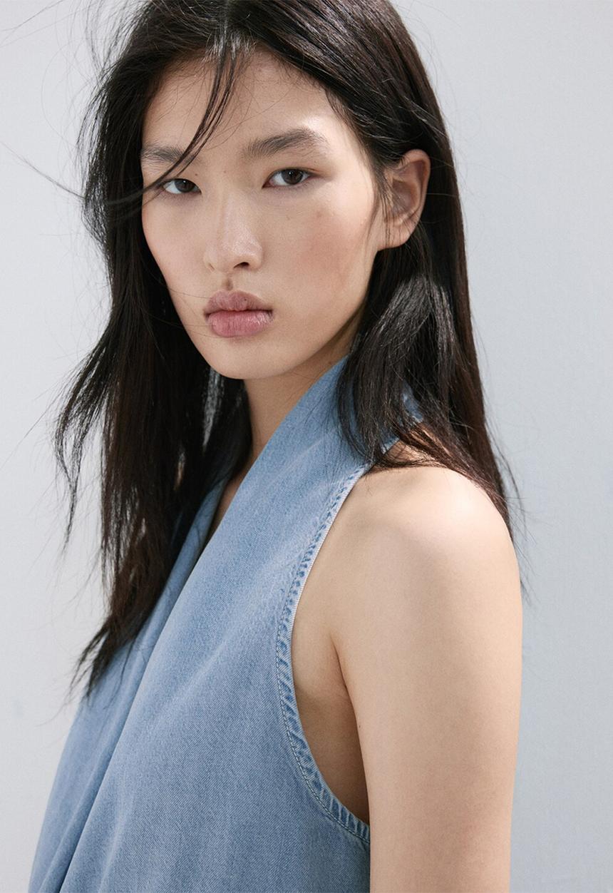 MANGO - Top ibiza - open blue