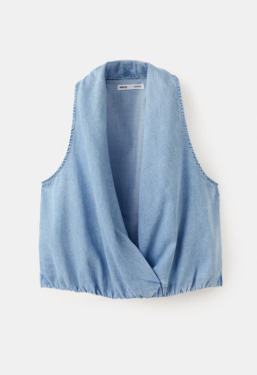 MANGO - Top ibiza - open blue