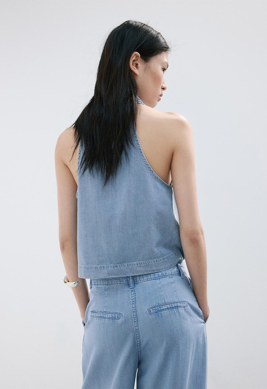 MANGO - Top ibiza - open blue