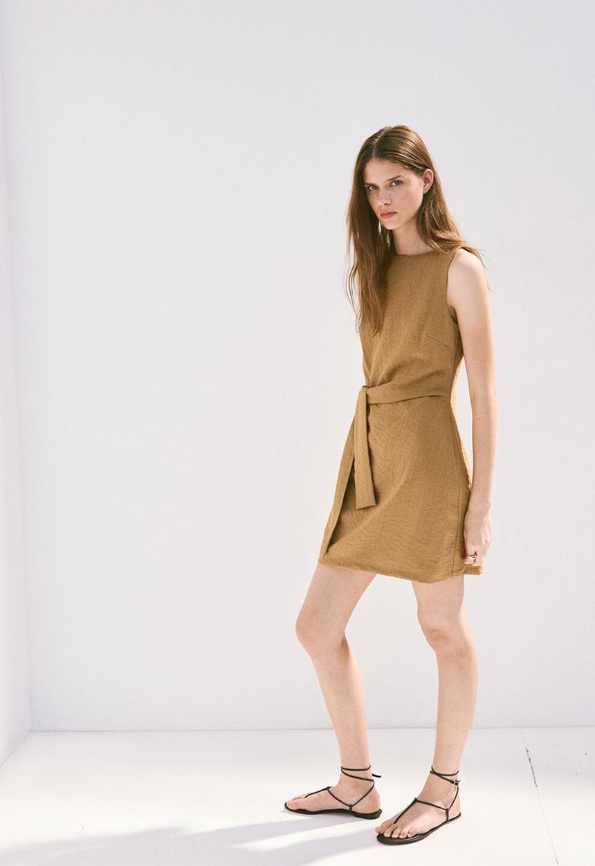 MANGO - Dress liz - medium brown