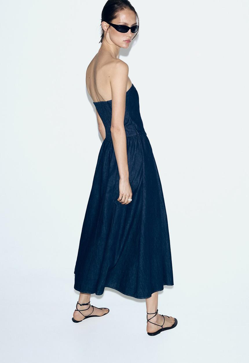 MANGO - Dress april - open blue