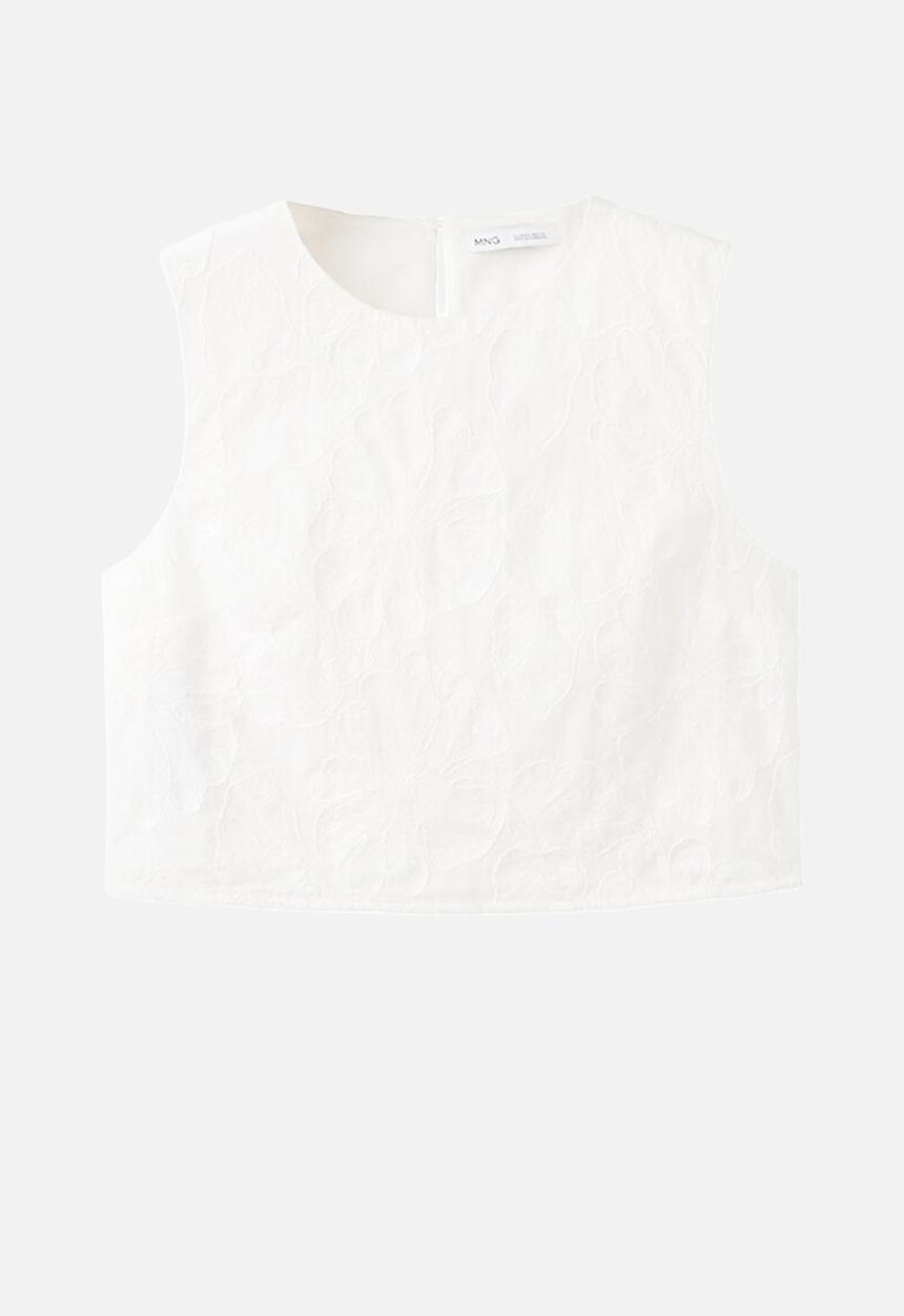 MANGO - Top lisboa - white