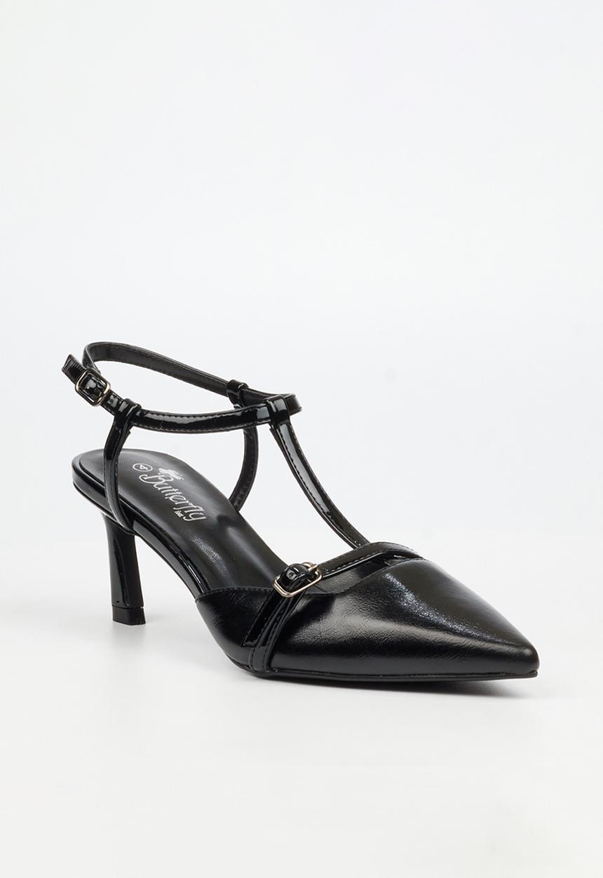 Butterfly Feet - Elisha 1 ankle strap heel - black