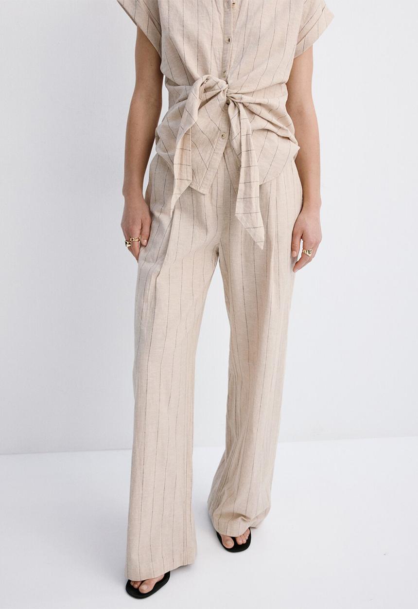 MANGO - Trousers zede - brown