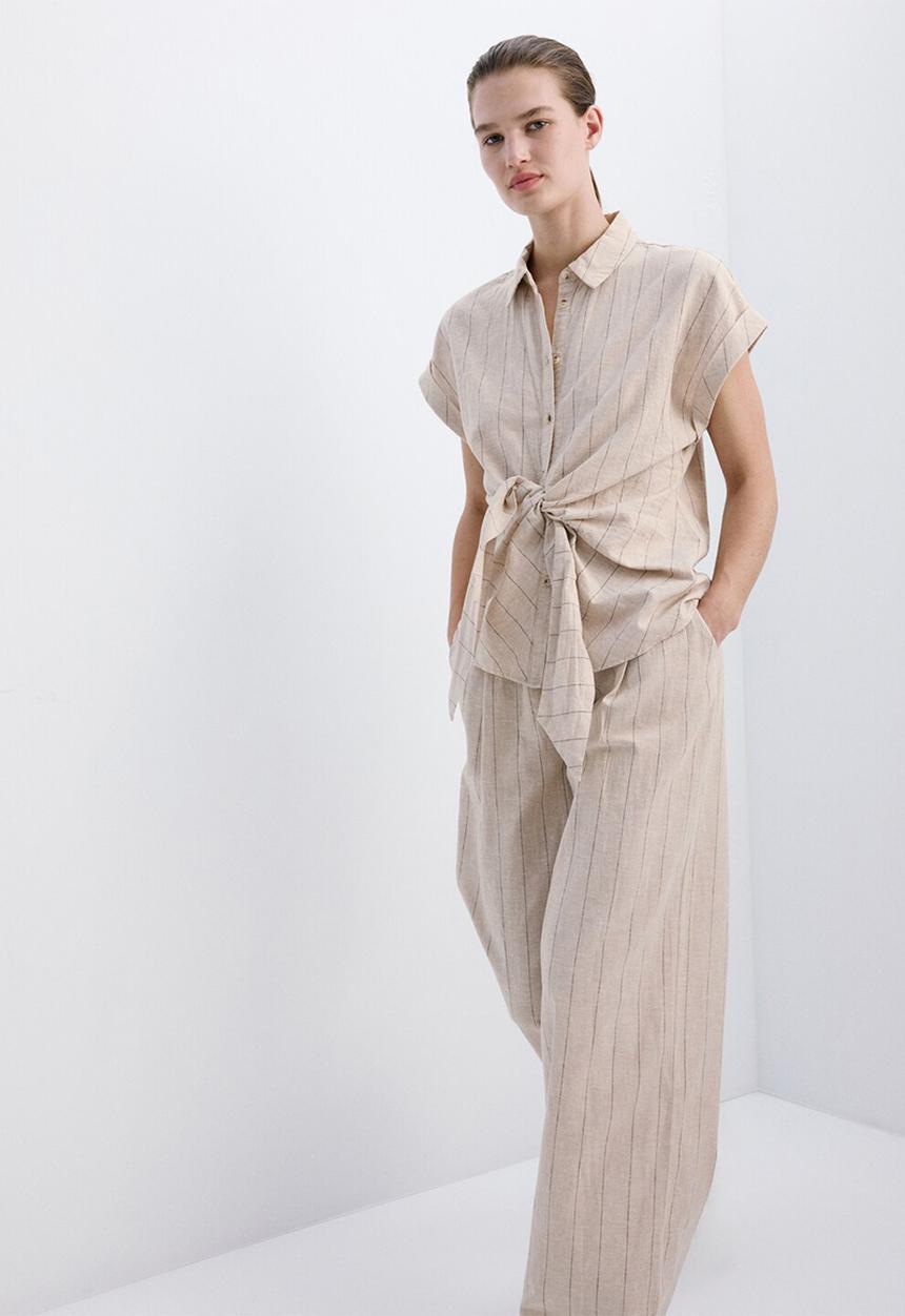 MANGO - Trousers zede - brown