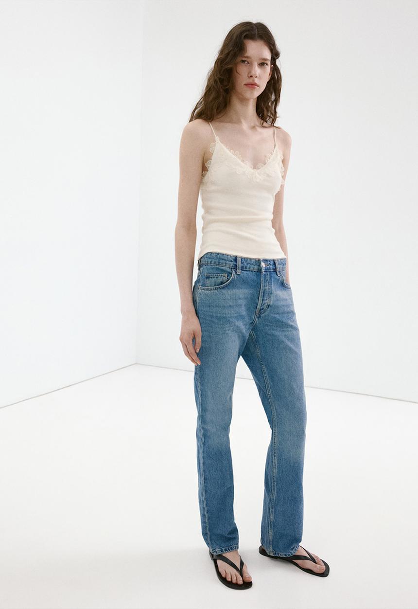 MANGO - Top roma - light beige