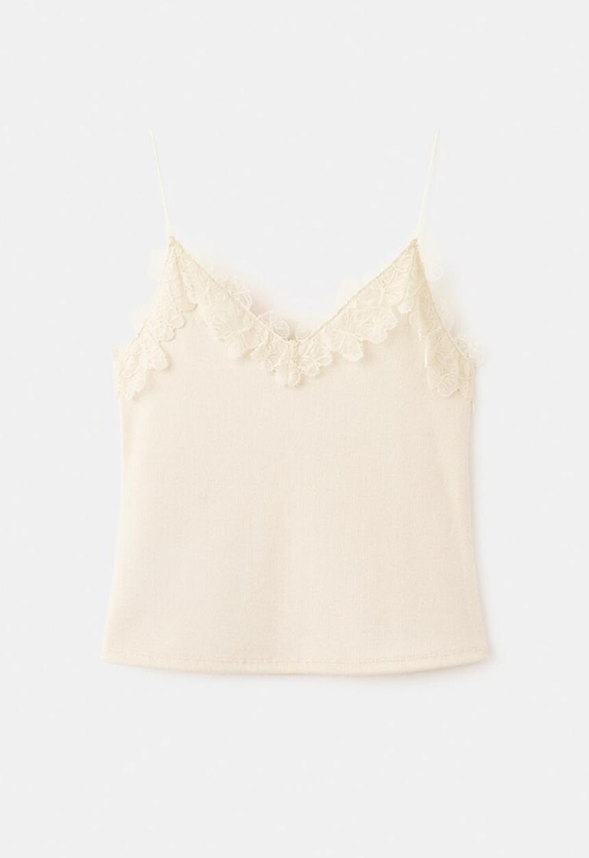 MANGO - Top roma - light beige