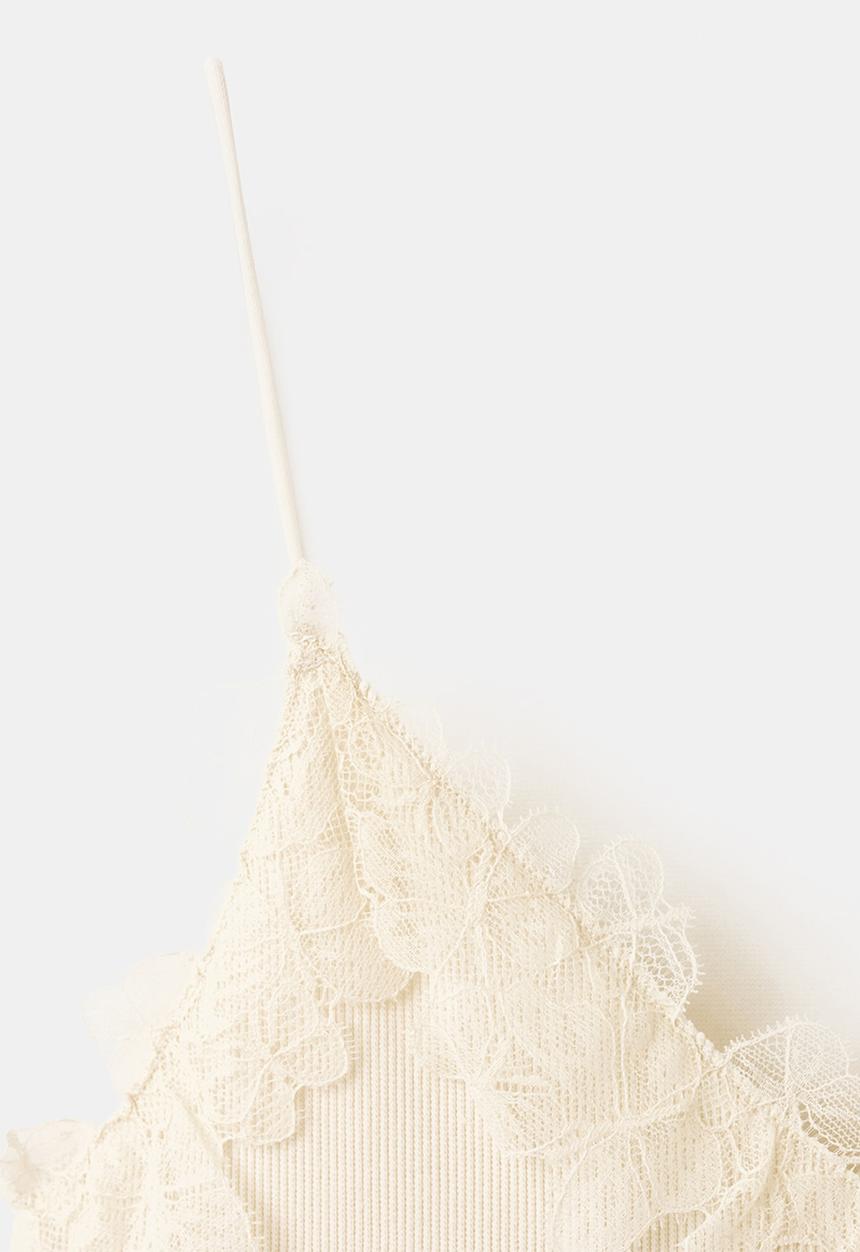 MANGO - Top roma - light beige