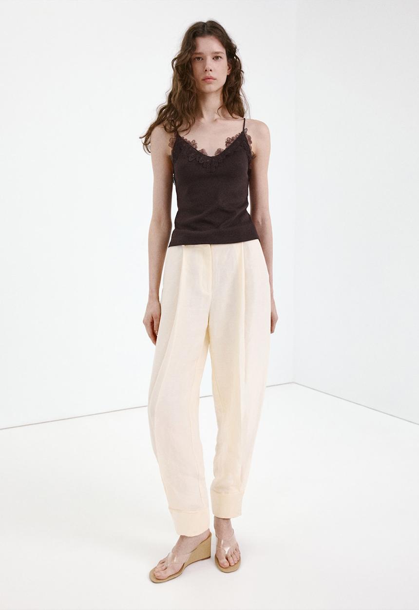 MANGO - Top roma - brown