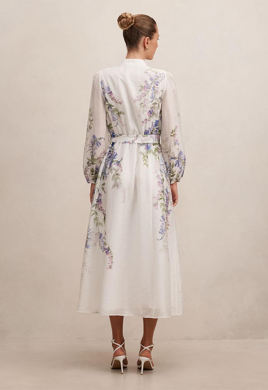 Forever New - Sheridan placement print midi dress - wisteria floral