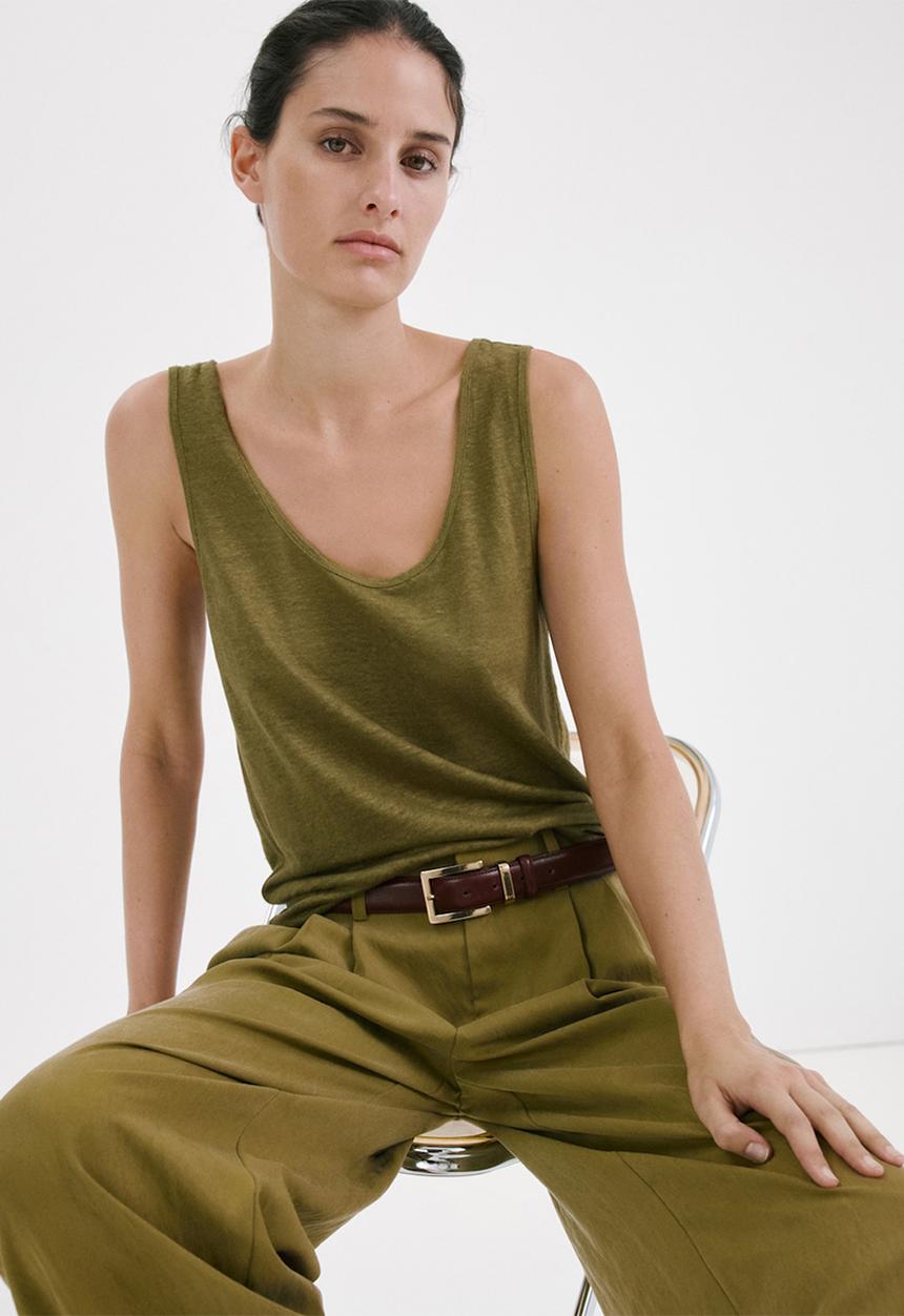 MANGO - Top lin - dark green
