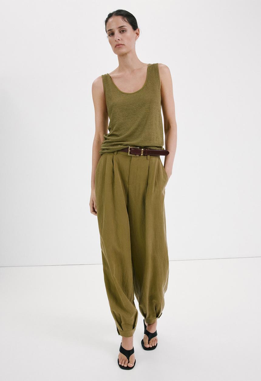 MANGO - Top lin - dark green