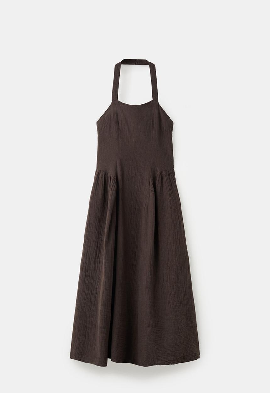 MANGO - Dress calella - dark brown
