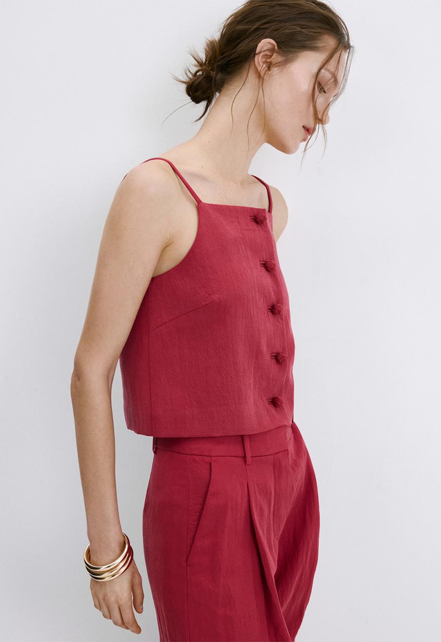 MANGO - Top bonnie - red