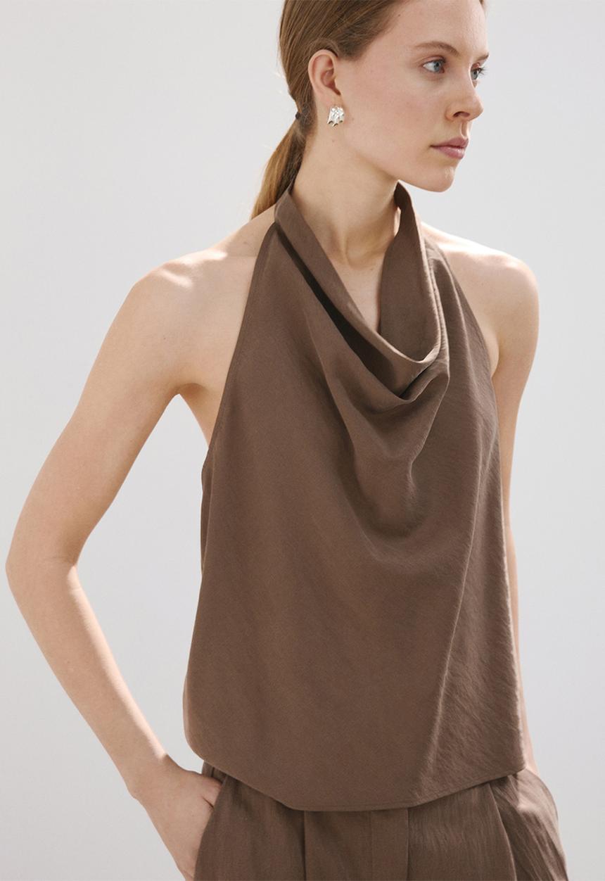 MANGO - Top girasol - brown