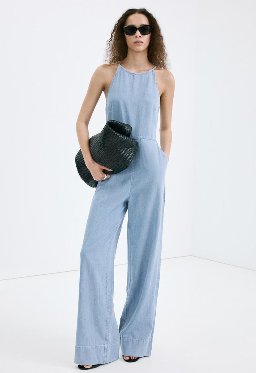 MANGO - Jumpsuit ibiza - open blue