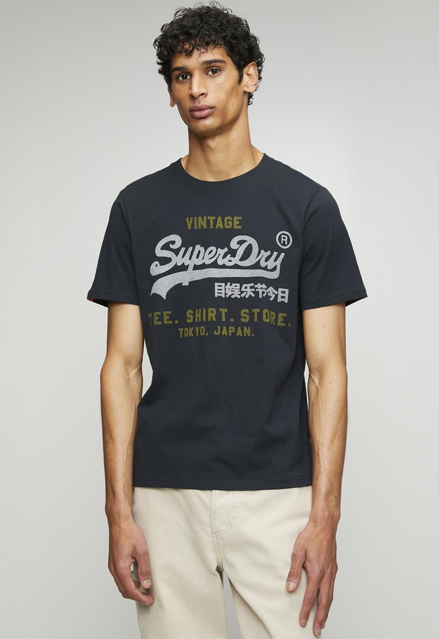 Superdry. - Vl Heritage Relaxed Tee - Eclipse Navy