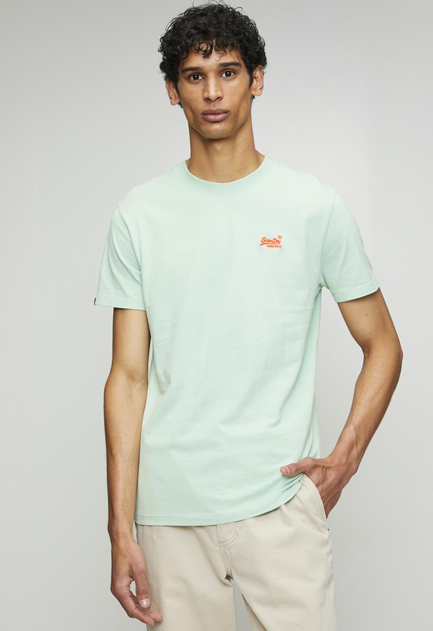 Superdry. - Essential Logo Emb Tee - Cameo Green/Red