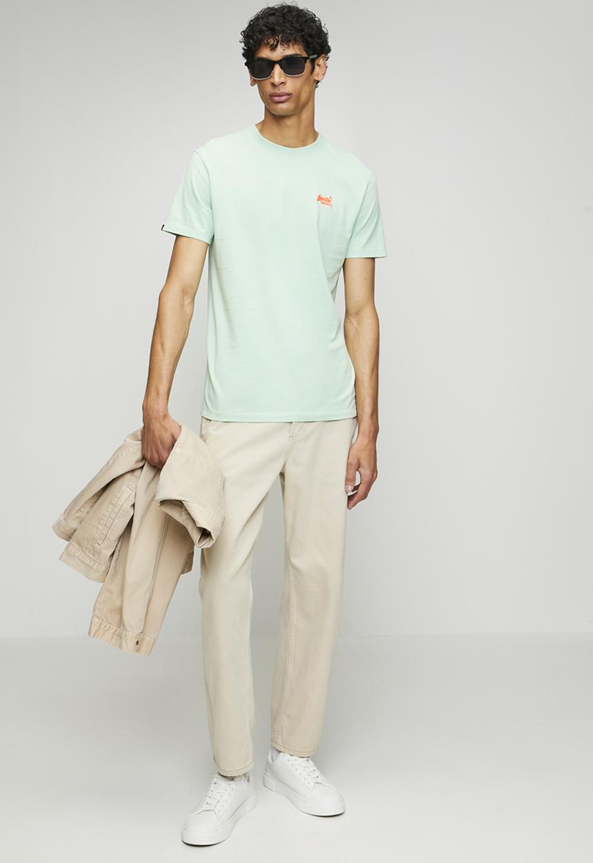 Superdry. - Essential Logo Emb Tee - Cameo Green/Red