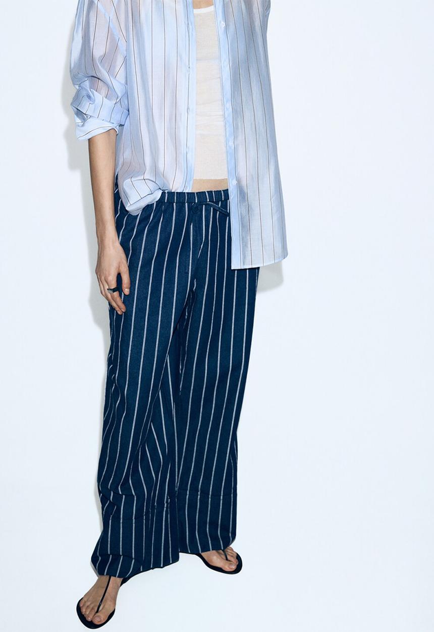 MANGO - Trousers april - open blue
