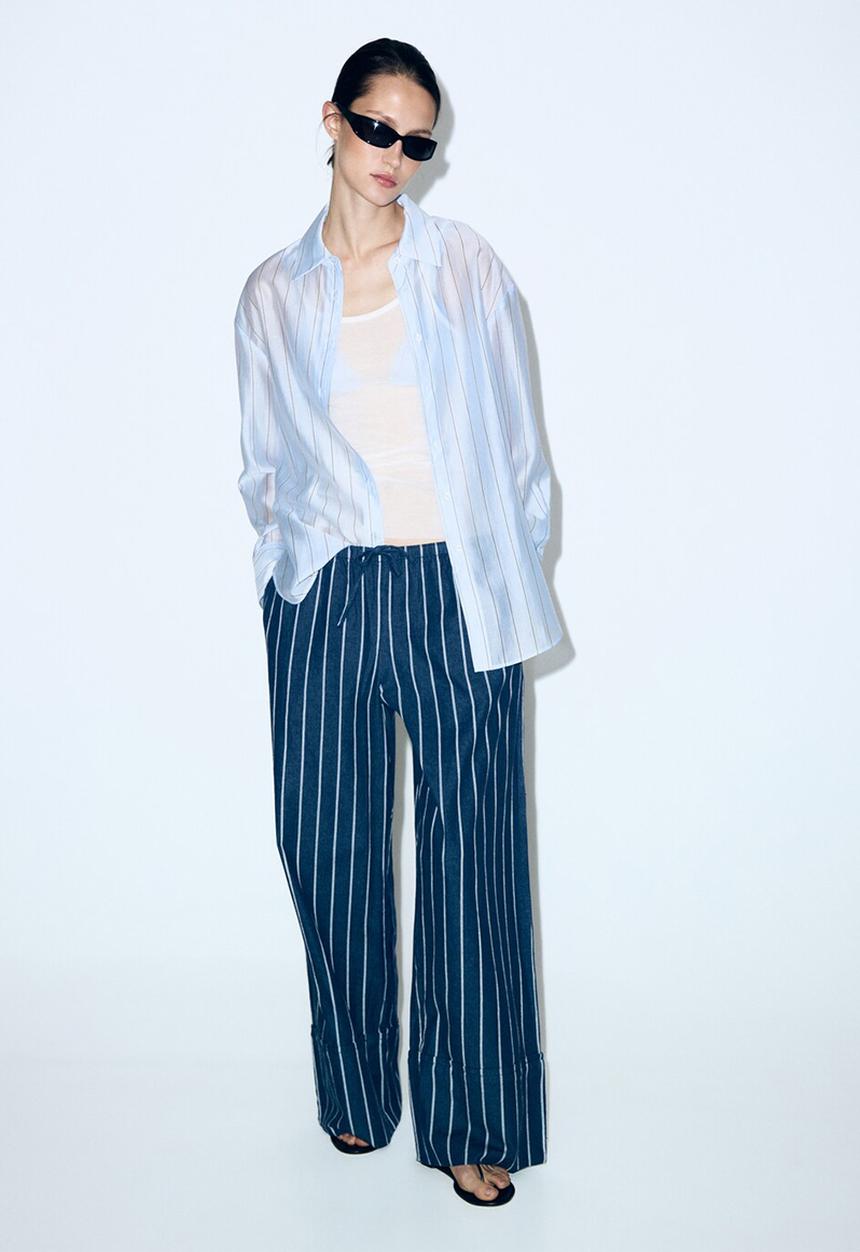 MANGO - Trousers april - open blue