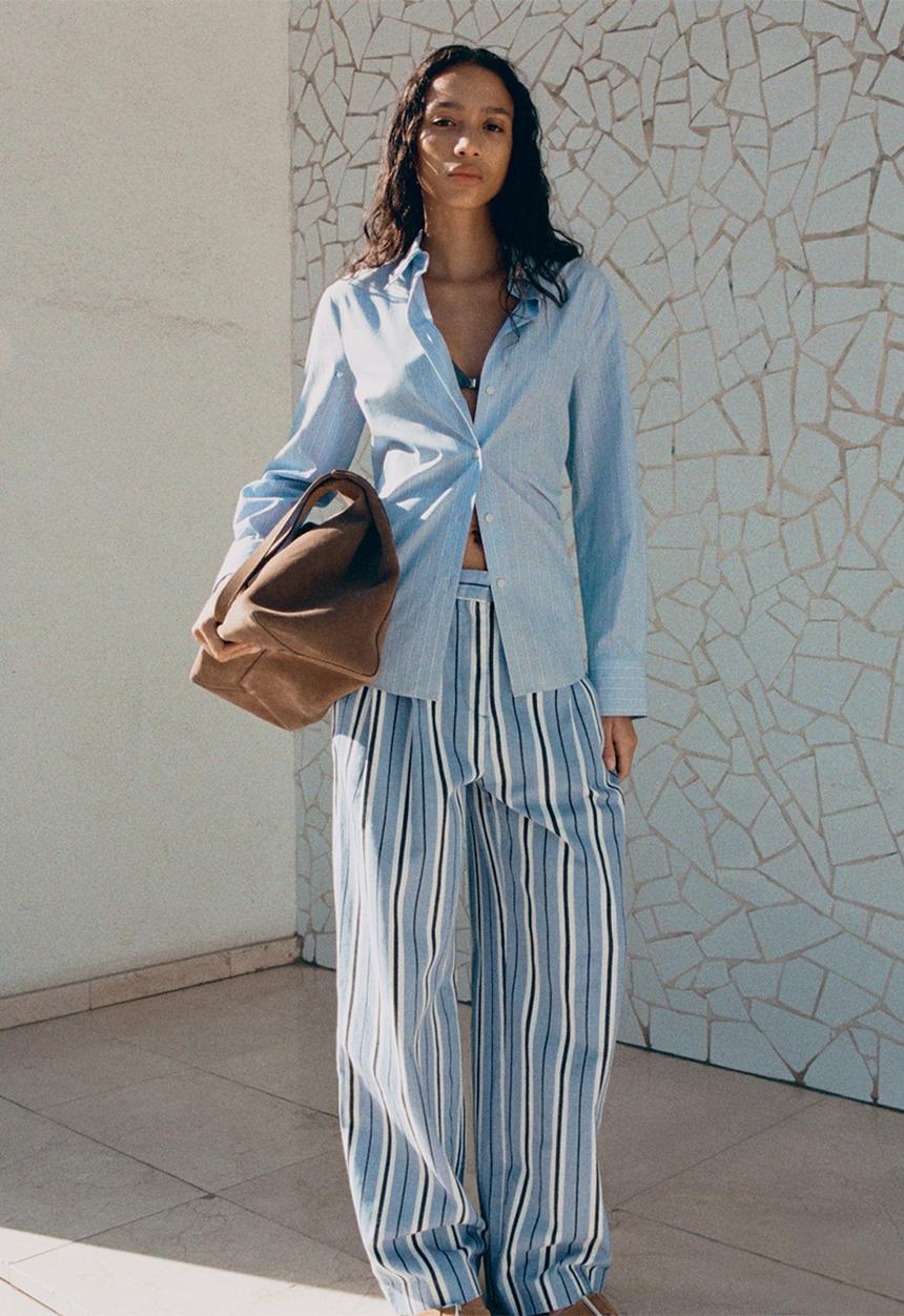 MANGO - Trousers trilussa - light/pastel blue