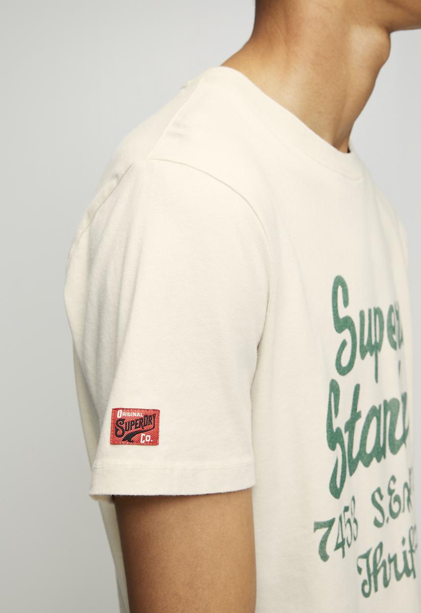 Superdry. - Industry Worker Relaxed Tee - Oatmeal Beige