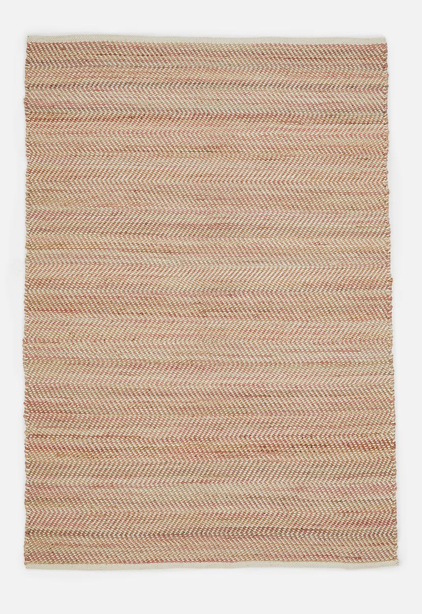 Sixth Floor - Herringbone Jute Dhurrie Rose
