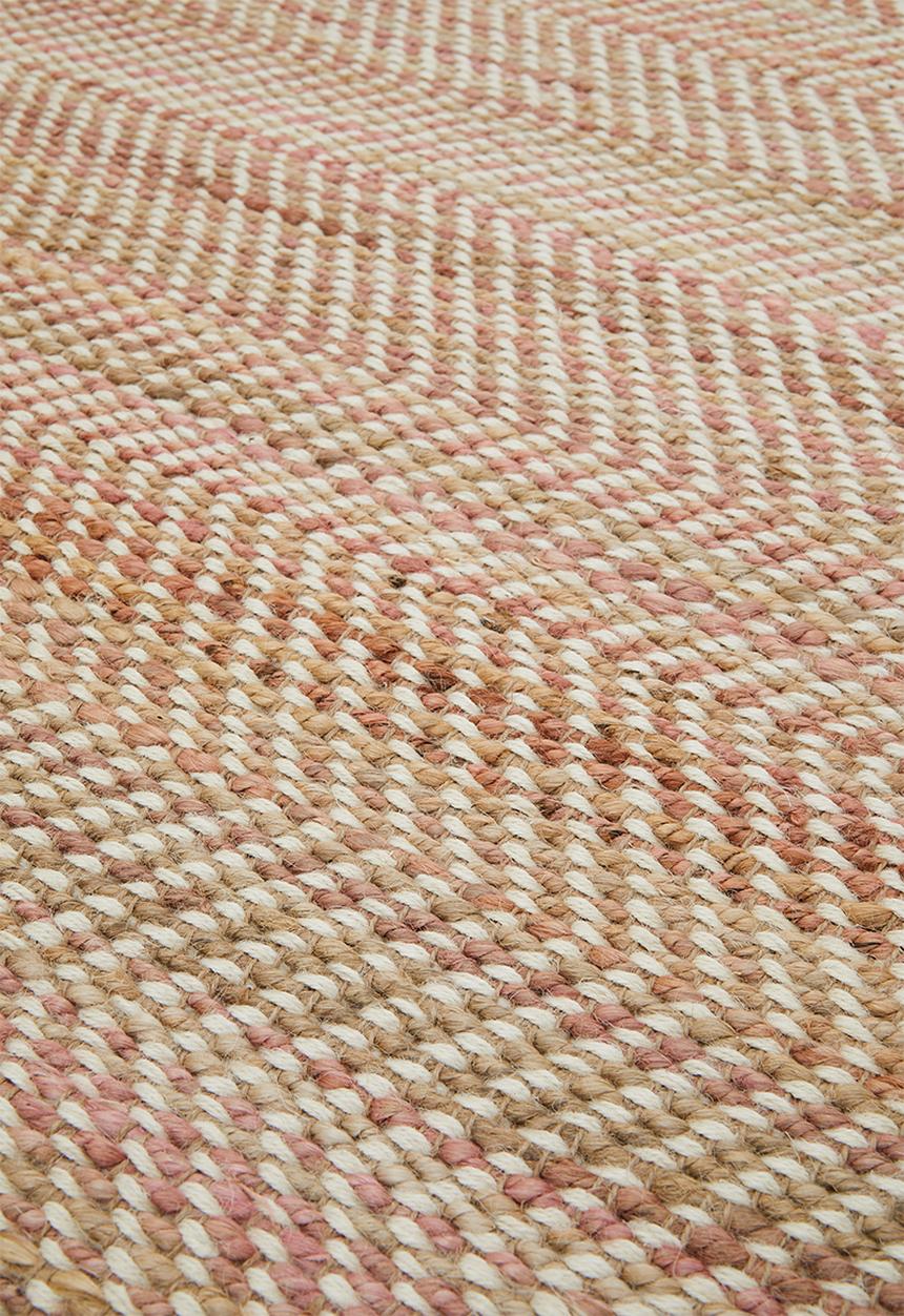 Sixth Floor - Herringbone Jute Dhurrie Rose