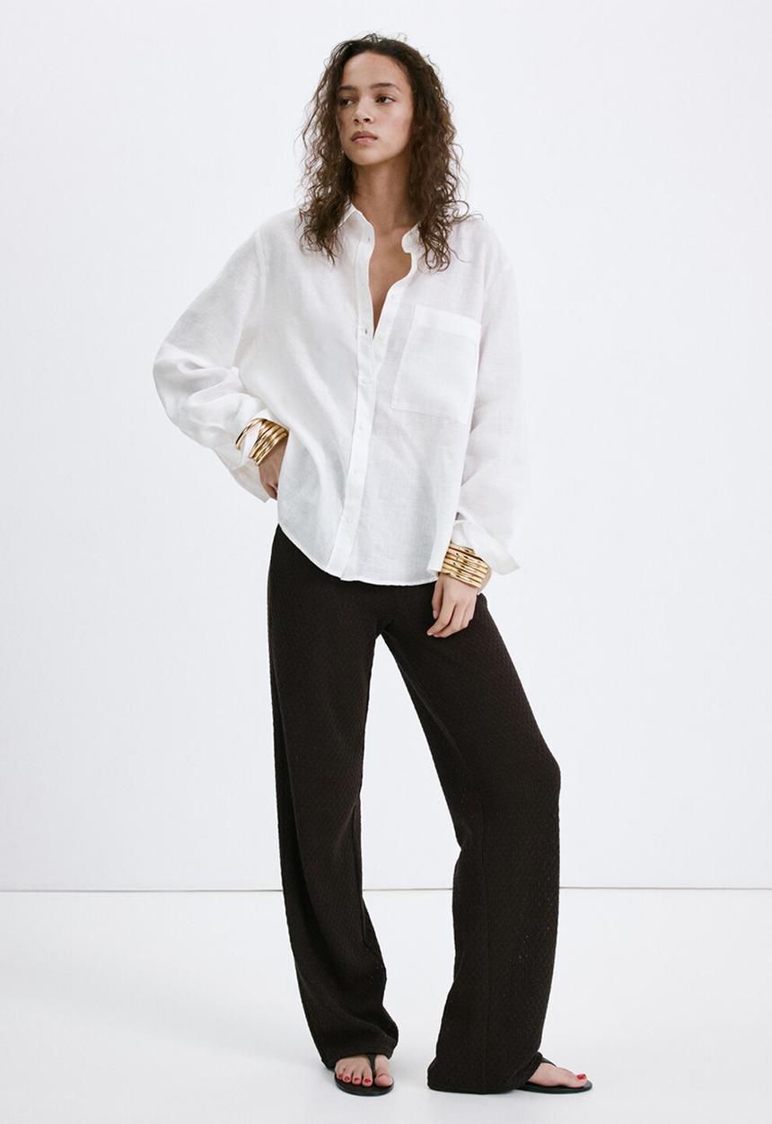 MANGO - Trousers Nati - Brown