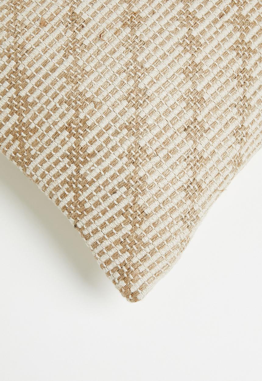 Sixth Floor - Kai Jute & Cotton Geo Cushion - Natural