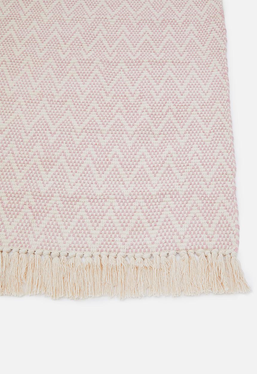 Sixth Floor - Santi Cotton Woven Geo Rug Pink