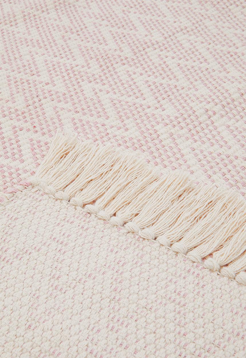 Sixth Floor - Santi Cotton Woven Geo Rug Pink