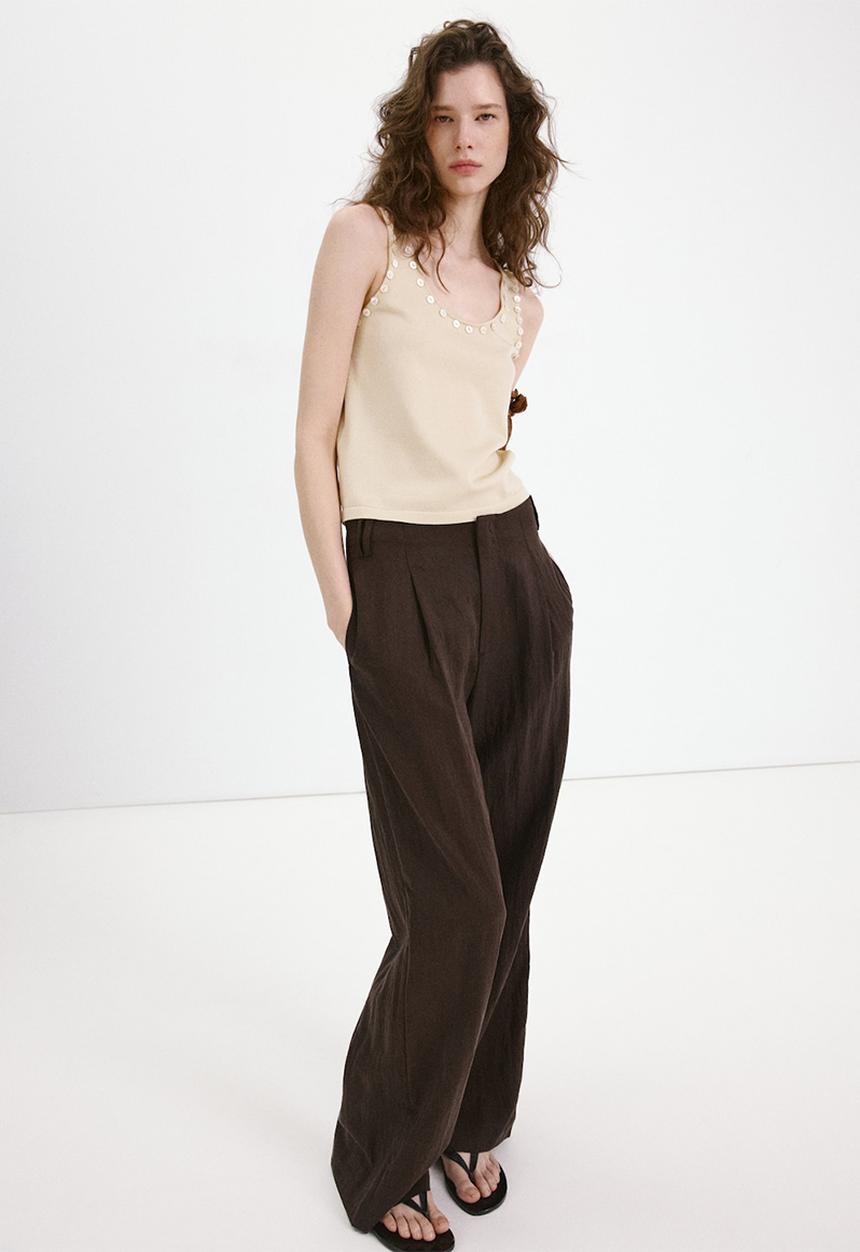 MANGO - Top naqui - light beige