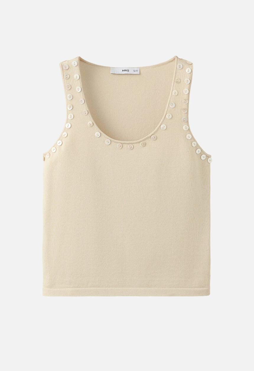 MANGO - Top naqui - light beige