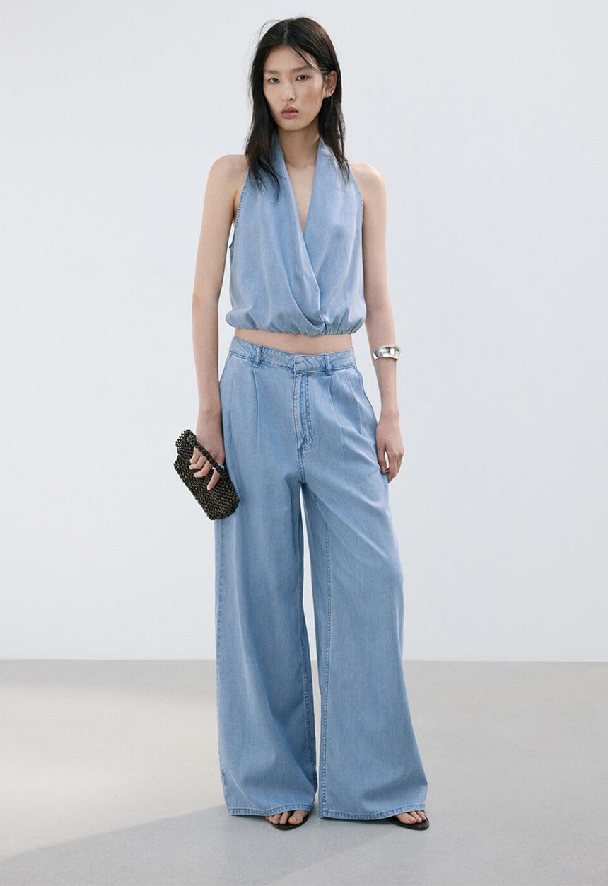 MANGO - Trousers ibiza - open blue