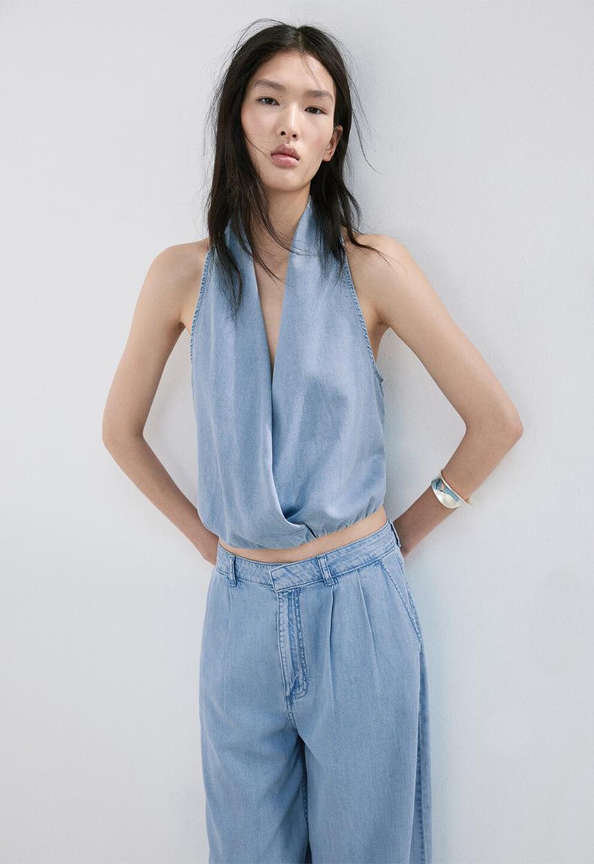 MANGO - Trousers ibiza - open blue