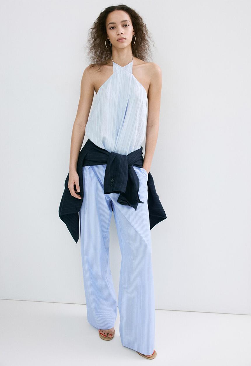 MANGO - Trousers saly - medium blue
